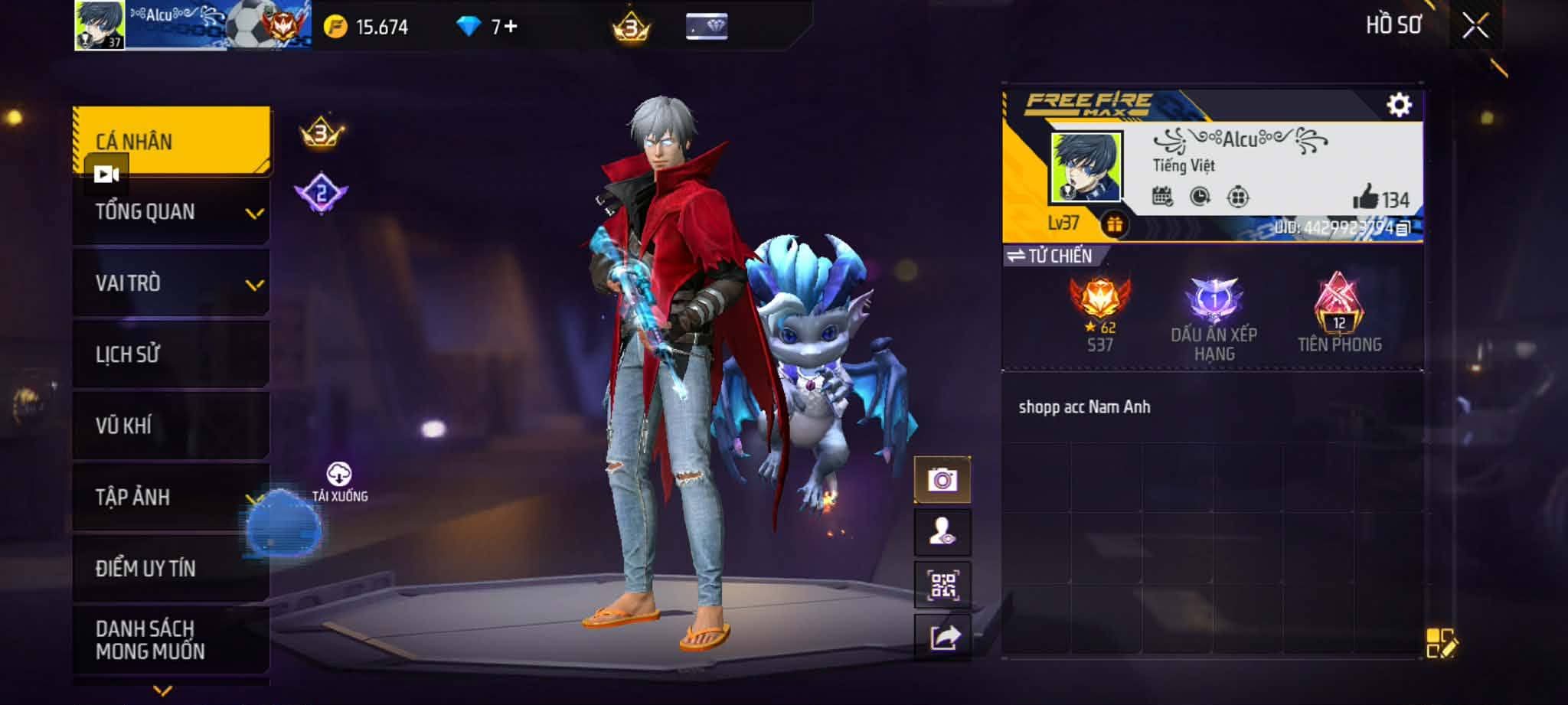 Ảnh 1 tài khoản Free Fire #FF213